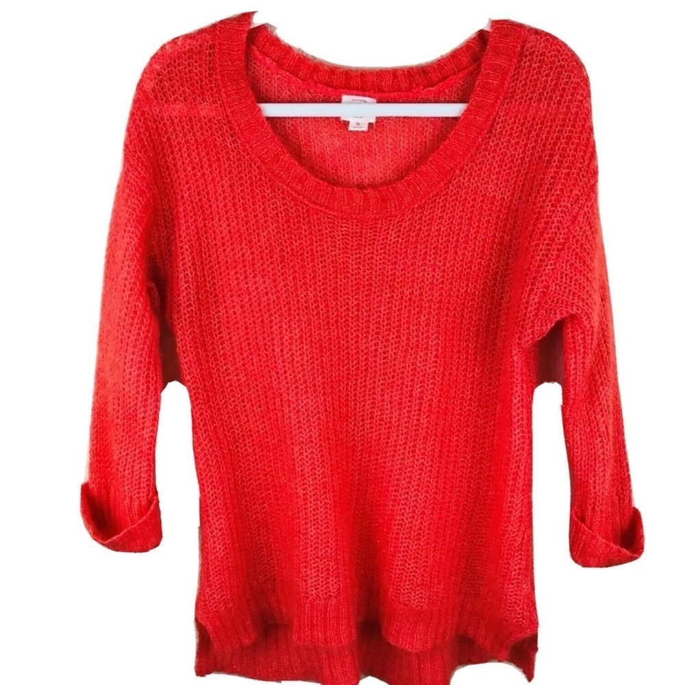 Mossimo Women’s Sweater Round Neck Roll Cuff Sz L Wool, Nylon, Mohair, Acrylic